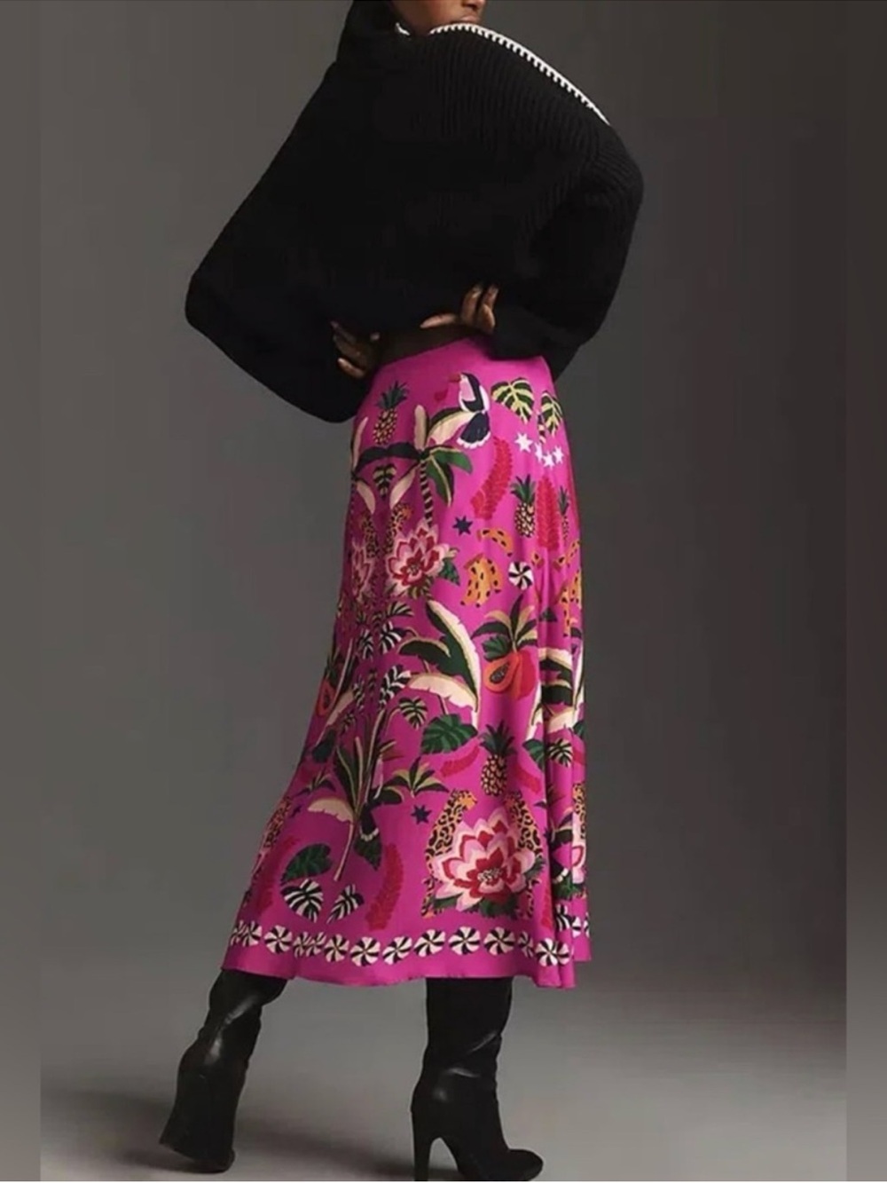 ποΈ FARM Rio Leopard Forest Jungle Pink Tropical Maxi Skirt XL - Picture 5 of 15